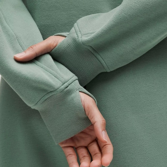 Lululemon Scuba Oversized Half zip Hoodie Crater Blue with Gold Zipper XS/S - Picture 5 of 6